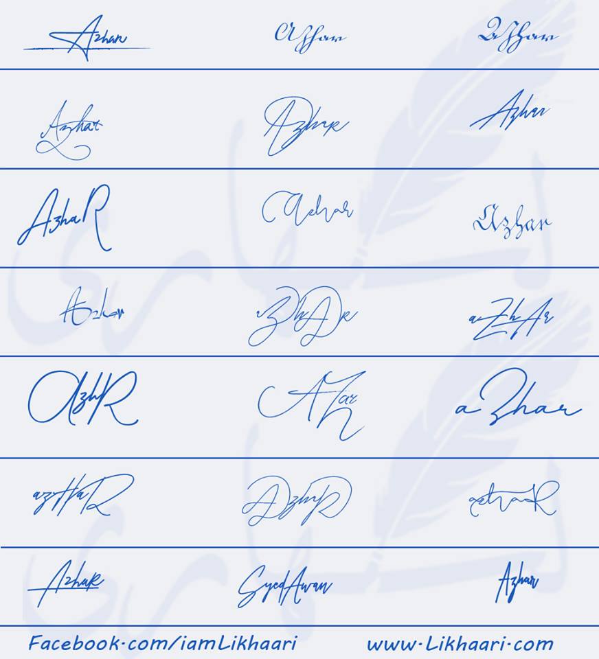 Signatures for Azhar