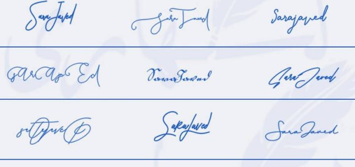 Signatures for Sara Javed