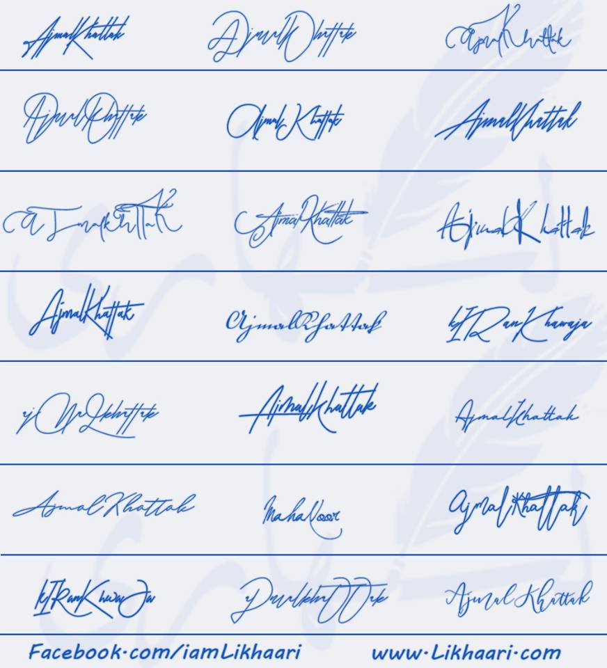 Signatures for Ajmal Khattak