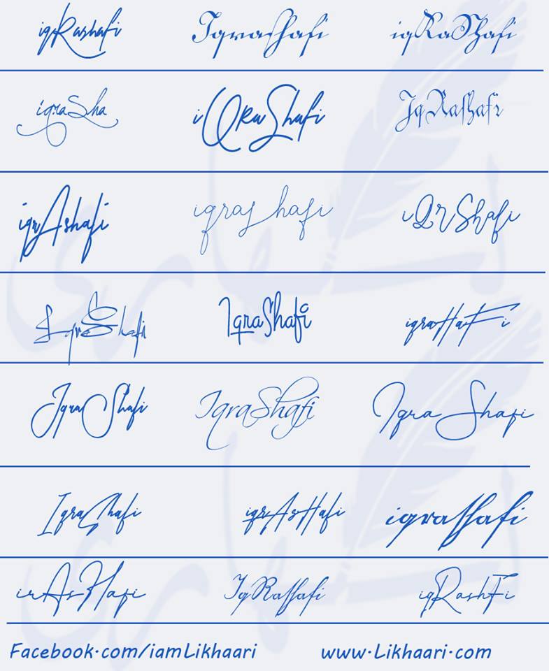 Signatures for Iqra Shafi