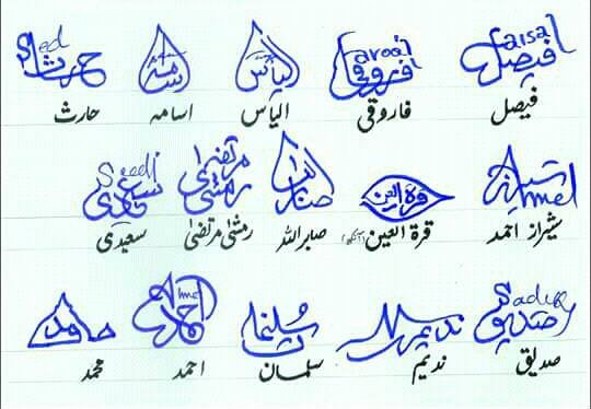 Different Signatures in Urdu