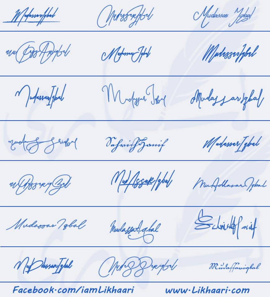 Signatures for Mudassar Iqbal