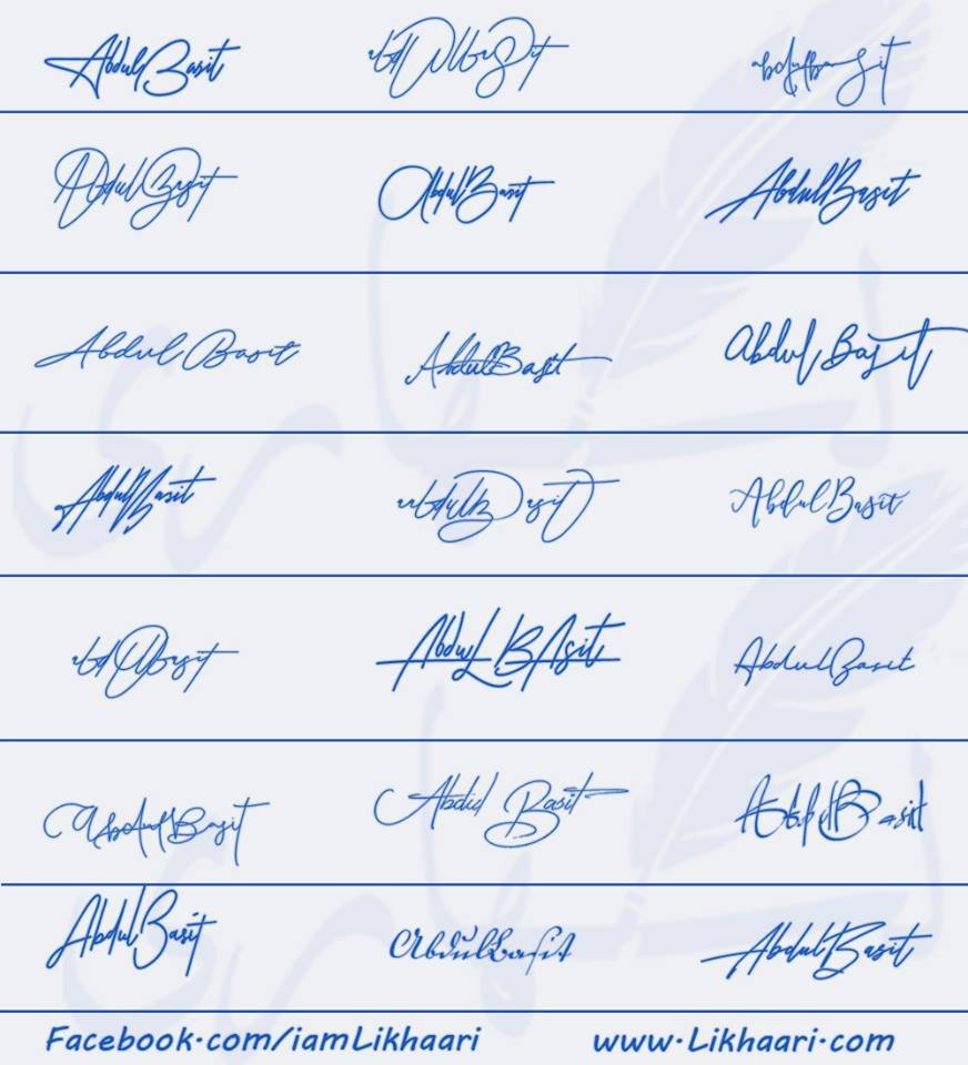 Signatures for Abdul Basit 