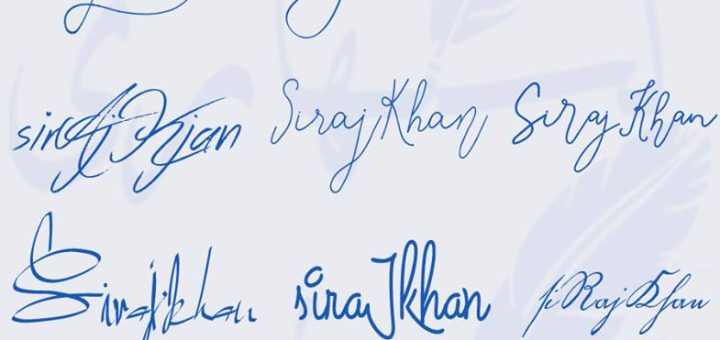 Signatures for Siraj Khan