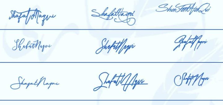 Signatures for Shafat Naqvi