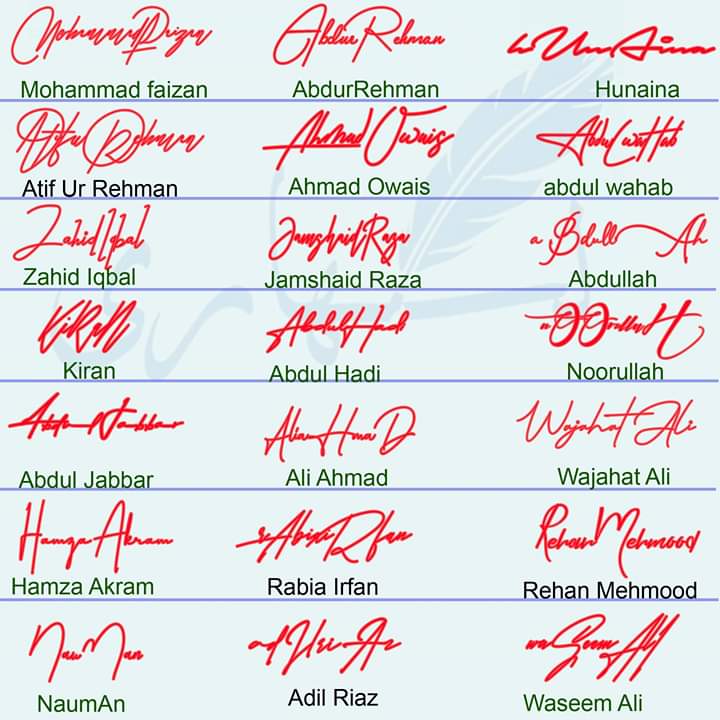 New Design Handwritten 21 Names Signature