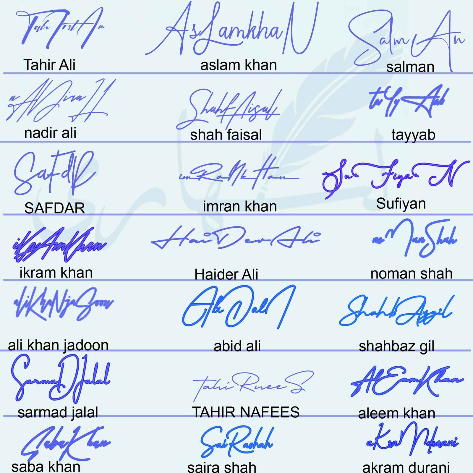 21 Different Names Handwritten Signature - Signature png