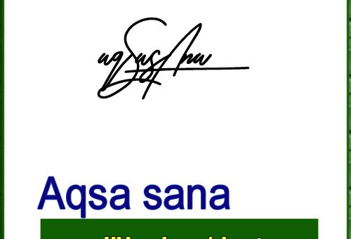 Aqsa Sana Handwritten signature
