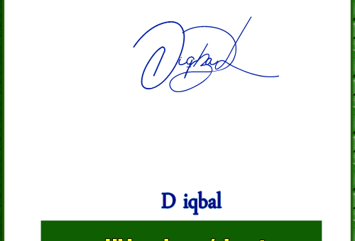 D iqbal handwritten signature