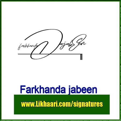 Farkhanda jabeen handwritten signature