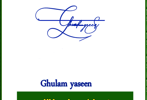 Ghulam yaseen handwritten signature
