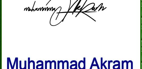 Muhammad Akram handwritten signature