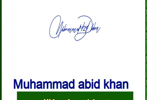 Muhammad abid khan handwritten signature
