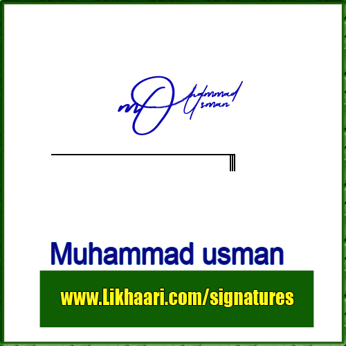 Muhammad usman handwritten signature