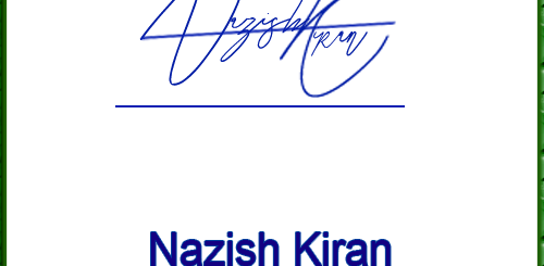 Nazish Kiran handwritten signature