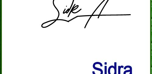 Sidra Handwritten Signature