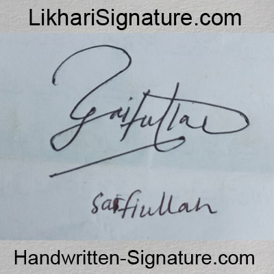 safi-ullah Handwritten Signature