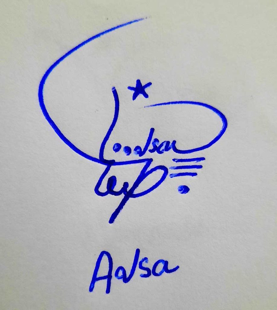 Aqsa Name Signature Styles