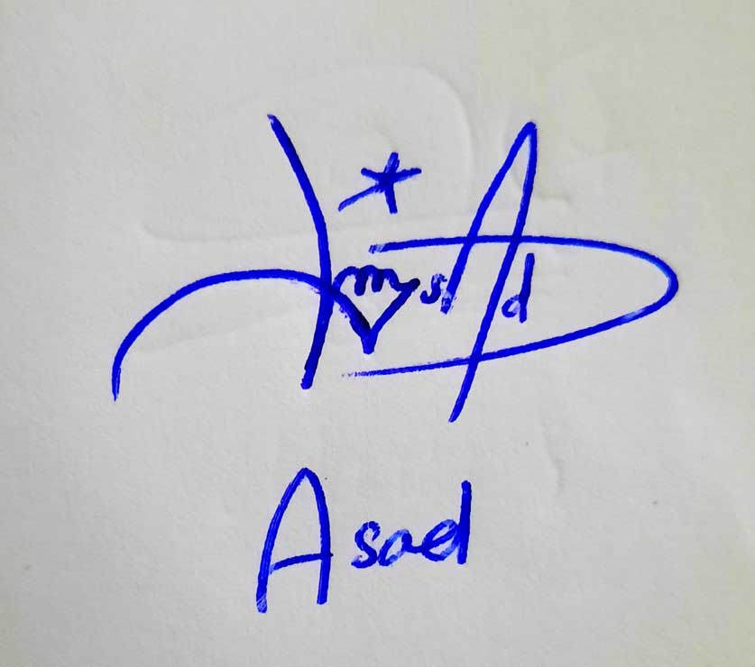 Asad Name Signature Style