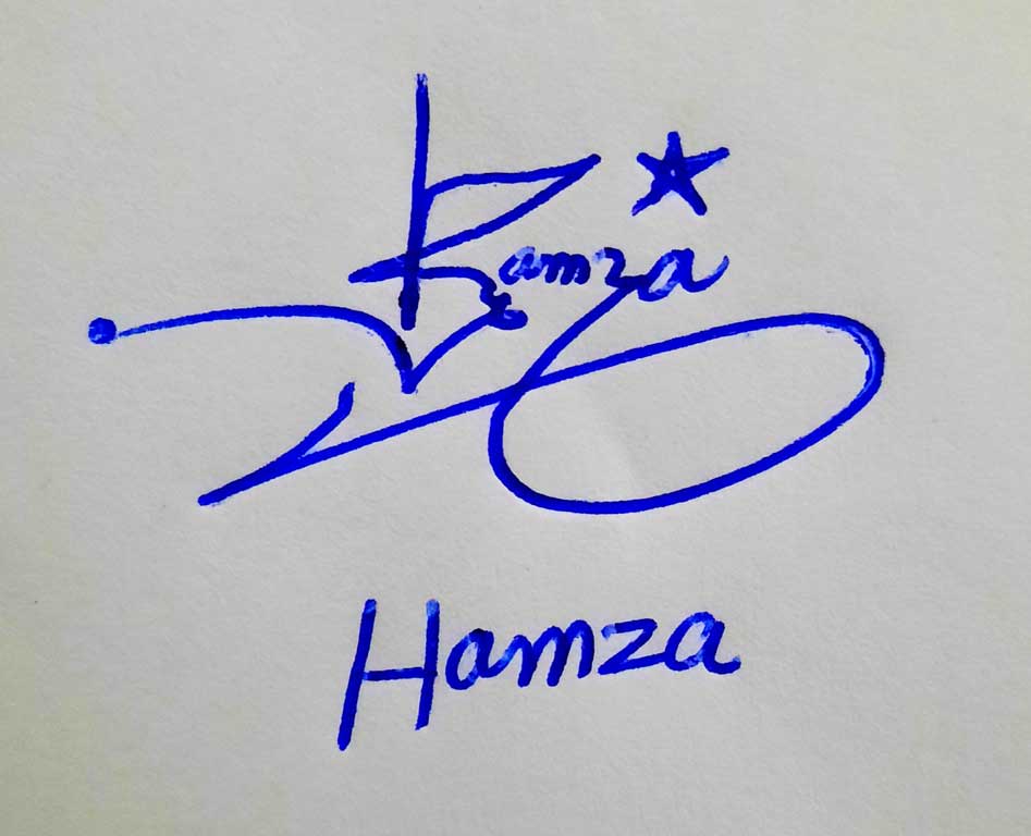 Hamza Name Signature Style