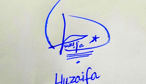 Huzaifa Name Online Signature Styles