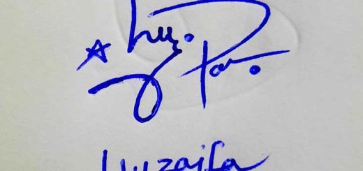 Huzaifa Name Signature