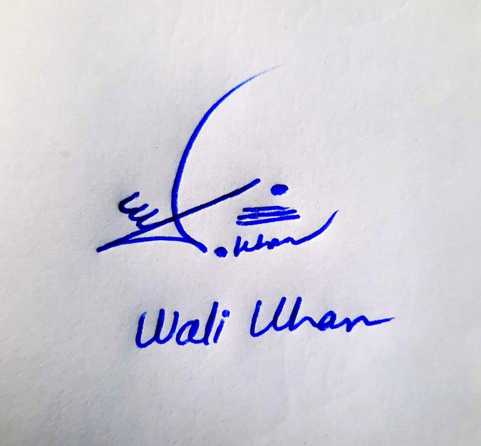 Wali Khan Name Online Signature Styles