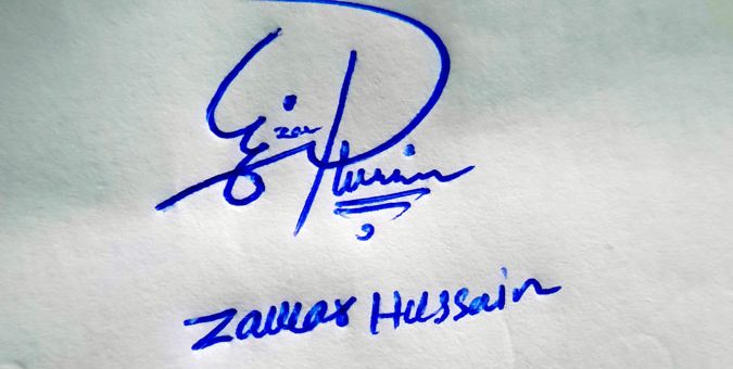 Zawar Hussain Name Online Signature Styles