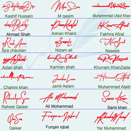 Handwritten Names Siganature