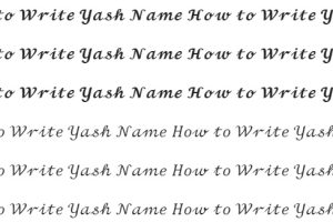 How to Write Yash Name