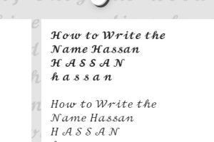 How to Write the Name Hassan