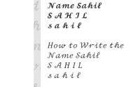 How to Write the Sahil Name