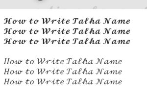 How to Write Talha Name
