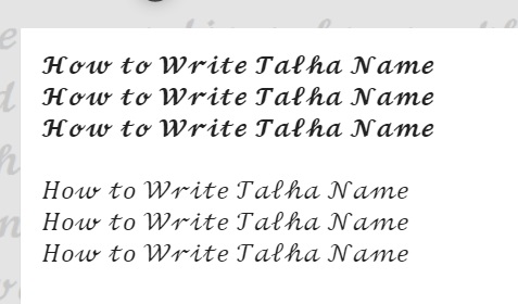 How to Write Talha Name